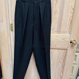 100% Pure Wool Trousers in Black